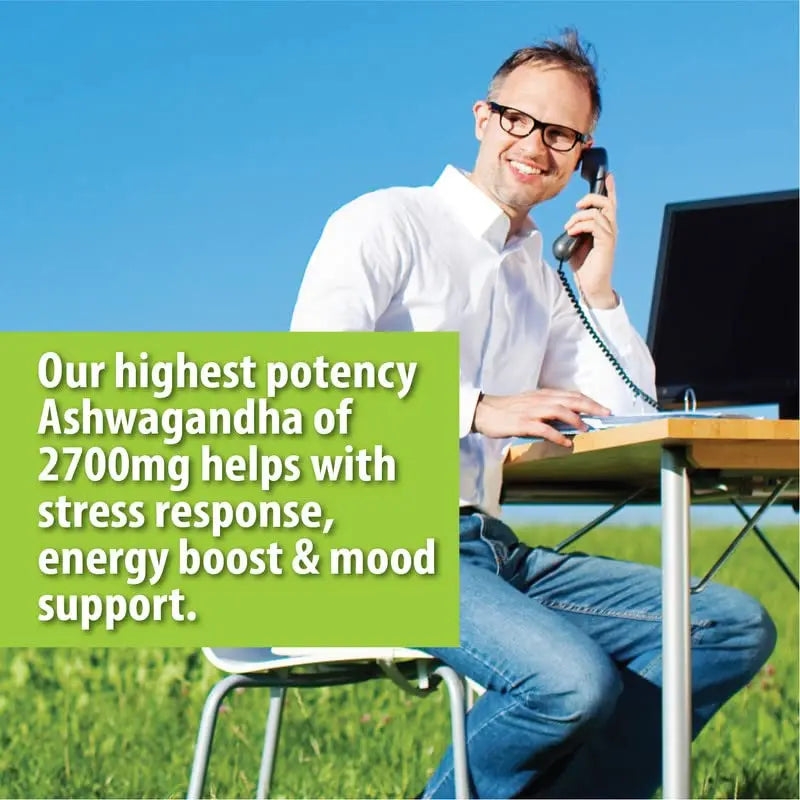 Organic Ashwagandha Capsules, Anti-Stress Relief, Mood Support & Focus Unisex