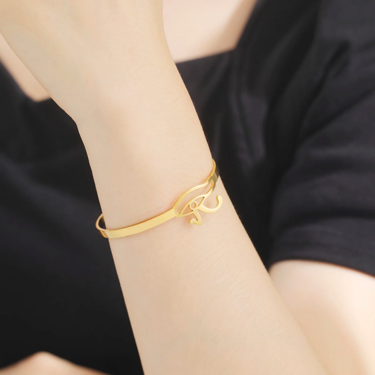 Eye of Horus Bracelet Stainless Steel Women Cuff Bangle Protection Amulet Jewelry.
