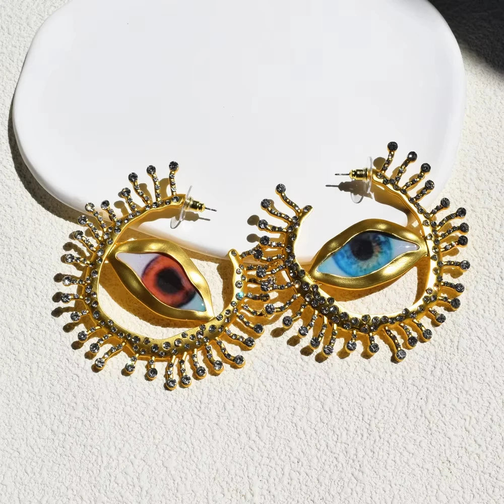 Vintage Resin Big Eyes Dangle Earrings For Women  Evil Eye Fashion Earrings