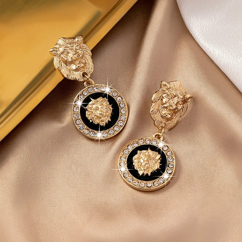 Lion Head Statement Vintage Earrings For Women