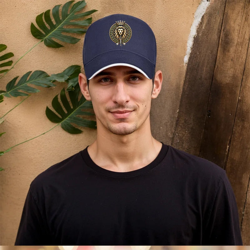 Lyran Esoteric Casual Cap, Navy Blue Gold Badge