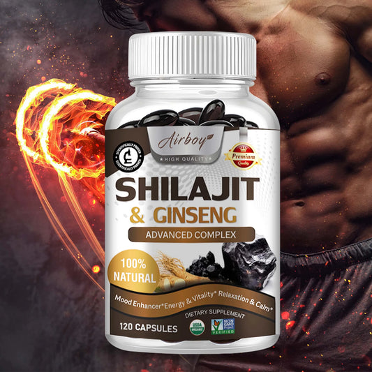 Shilajit & Ginseng Supplement - Provides Energy, Stamina and Endurance, Enhances Brain & Memory, Immune Support - 120 Capsules