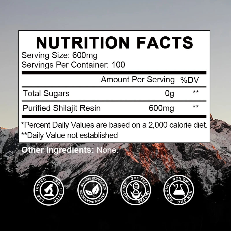 60g 100% Himalaya Pure Shilajit Resin Original Mineral Health Raises Testosterone Brain Health & Memory Cognitive Function and Natural Energy.
