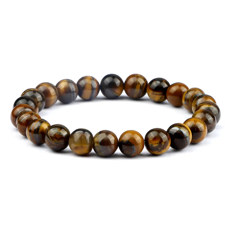 Natural Stone Beads Bracelets Volcanic Lava Tiger Eye Beads Yoga Esoteric Jewelry.