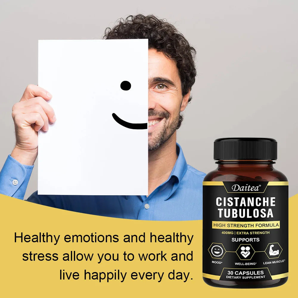 Cistanche Tubulosa 400 Mg Capsules, Support Healthy Muscle, Immunity, testosterone and Memory , Non-GMO