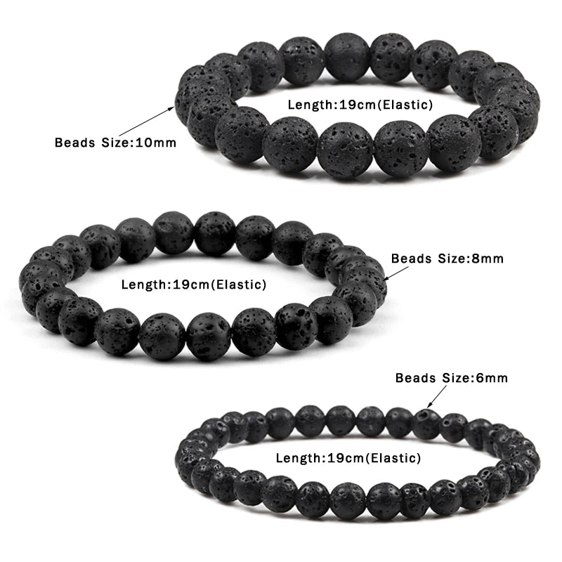 Natural Stone Beads Bracelets Volcanic Lava Tiger Eye Beads Yoga Esoteric Jewelry.