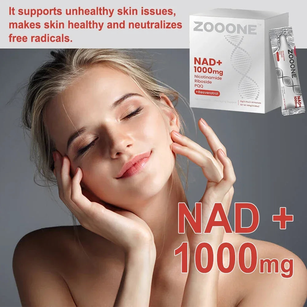 NAD+ Berry Flavored Drink Mix for Anti-Aging, Cellular Regeneration 🧬 Energy & Focus - 30 Packets.