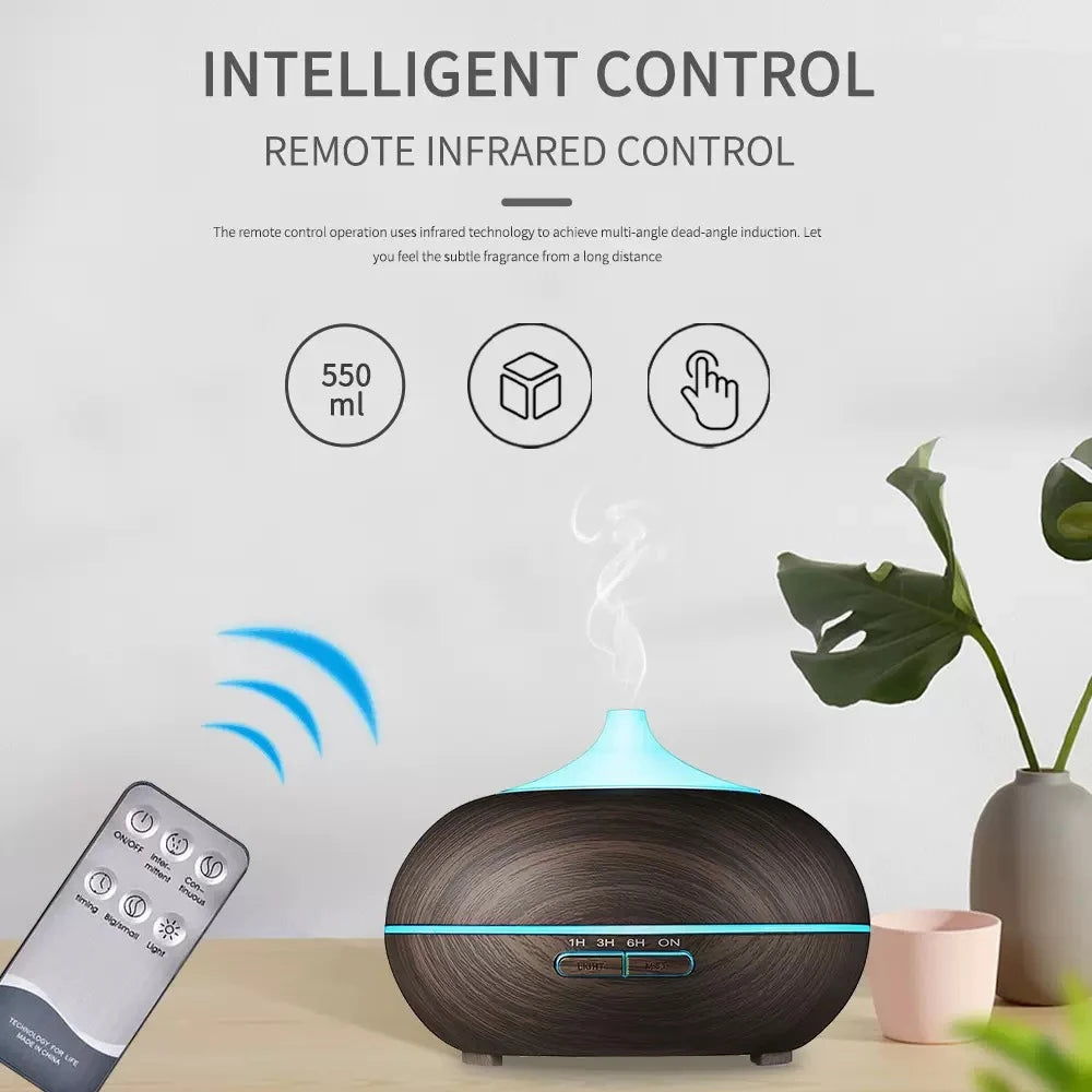 Ultrasonic Aromatherapy Diffuser | 6 Essential Oils, Remote, Auto Shut-Off, 7-Color LED | Cool Mist Humidifier for Home