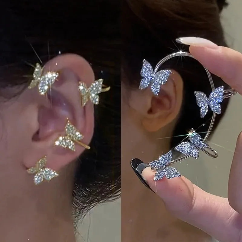 Butterfly Ear Clips Without Piercing For Women.