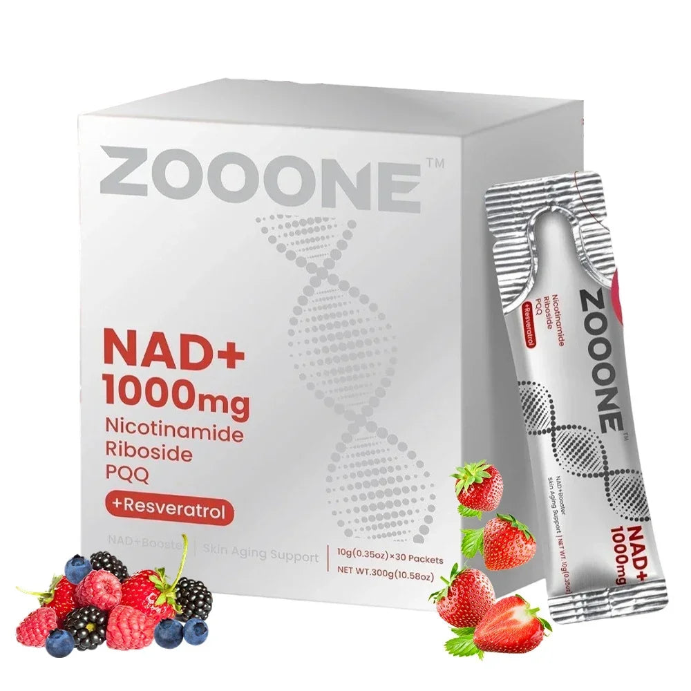 NAD+ Berry Flavored Drink Mix for Anti-Aging, Cellular Regeneration 🧬 Energy & Focus - 30 Packets.