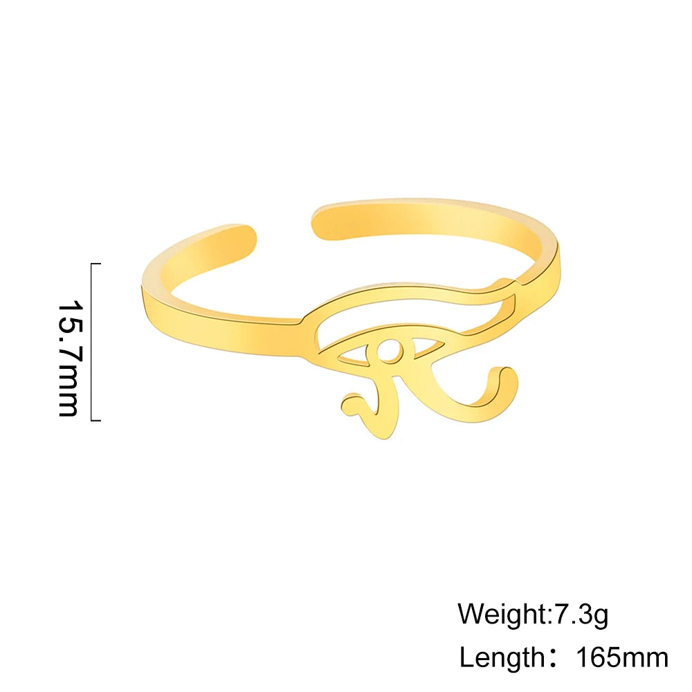 Eye of Horus Bracelet Stainless Steel Women Cuff Bangle Protection Amulet Jewelry.