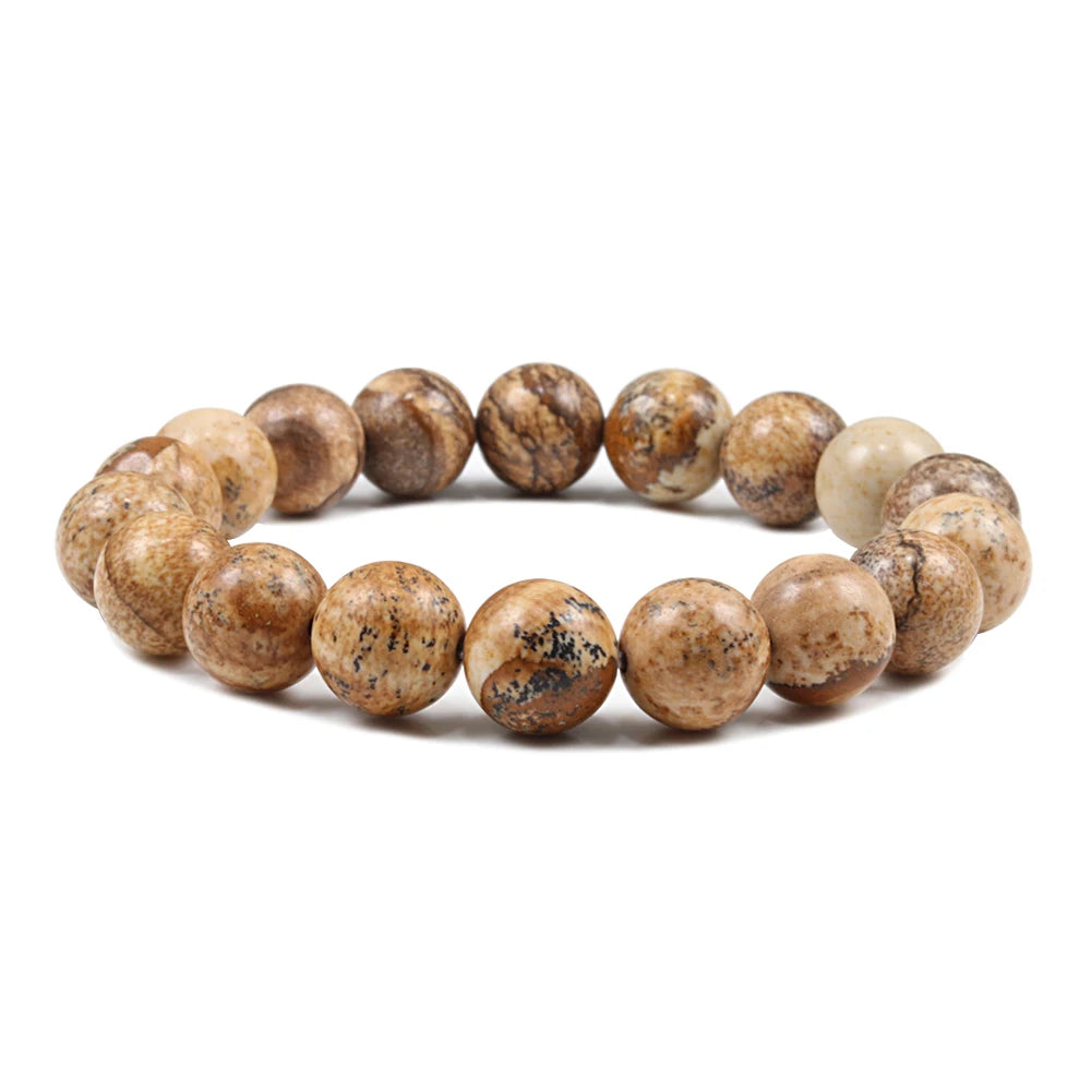 Natural Stone Beads Bracelets Volcanic Lava Tiger Eye Beads Yoga Esoteric Jewelry.