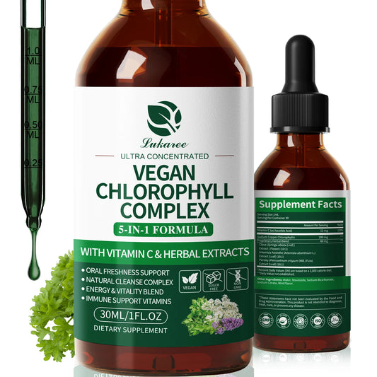 Chlorophyll 30 ML Liquid Drops Supports Natural Cleansing & Immune, Internal Deodorant, Heavy Metal & Micro Plastics Detox