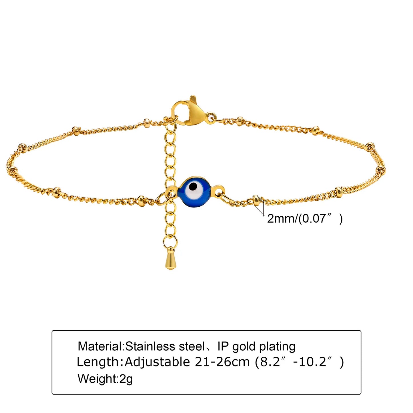 Evil Eye Anklet For Women Esoteric Accessories Gold Color Chain Anklet Jewelry