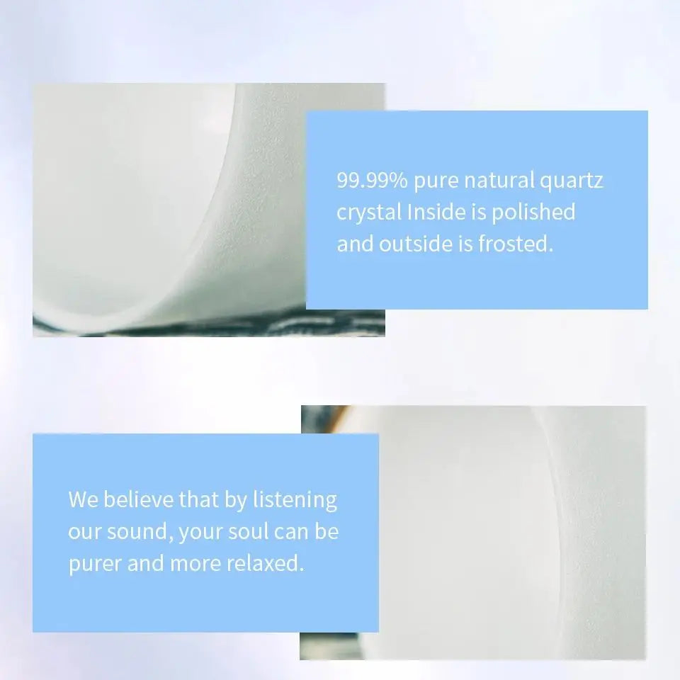4pcs White Frosted Quartz Crystal Singing Bowls 432hz Chakra Sound Bowl for Yoga Meditation Healing with Bag