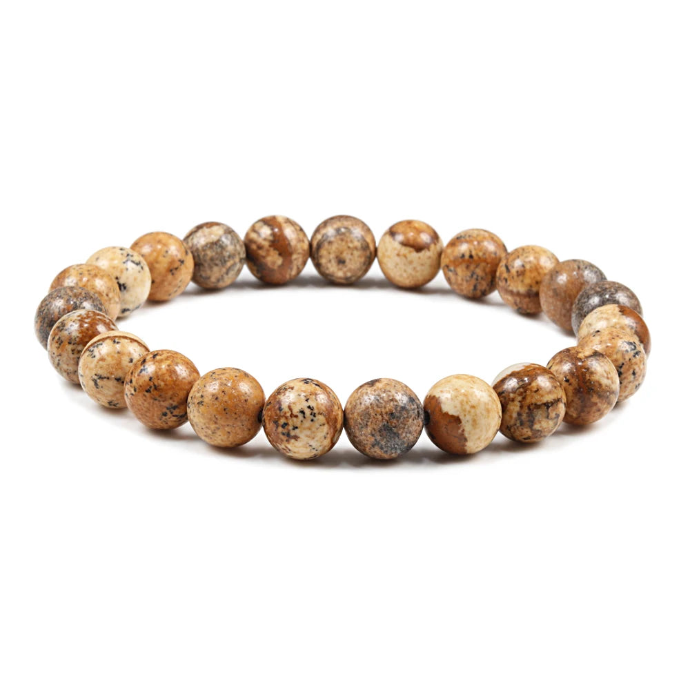 Natural Stone Beads Bracelets Volcanic Lava Tiger Eye Beads Yoga Esoteric Jewelry.