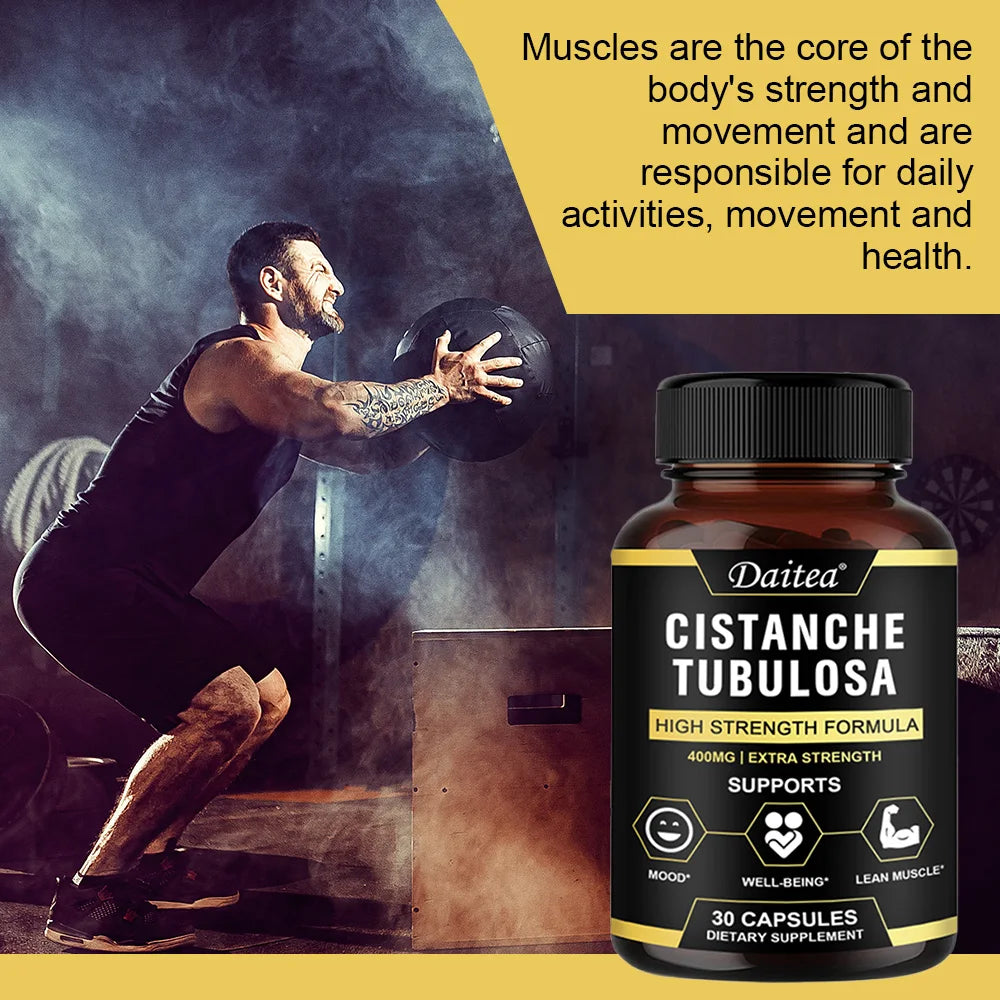 Cistanche Tubulosa 400 Mg Capsules, Support Healthy Muscle, Immunity, testosterone and Memory , Non-GMO