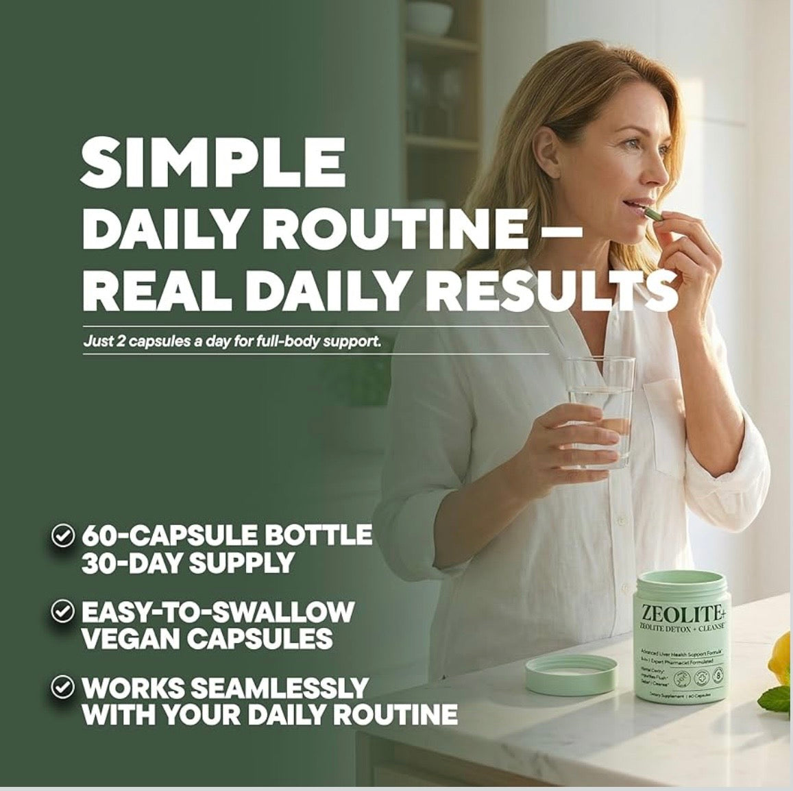 Zeolite Detox Cleanse - Binder - 8 Active Ingredients - Charcoal, NAC, Milk Thistle Supports Detox and Gut Health - Binder to Remove Toxins From the Body