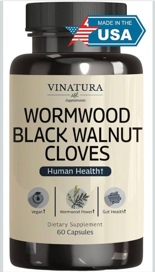 Parasite Cleanse with Wormwood Black Walnut Clove Capsules - Cleanse, Detox, Intestinal Guard Formula Supplement for Humans, with Wormwood herb, Black Walnut Extract Combination, 60 Capsules